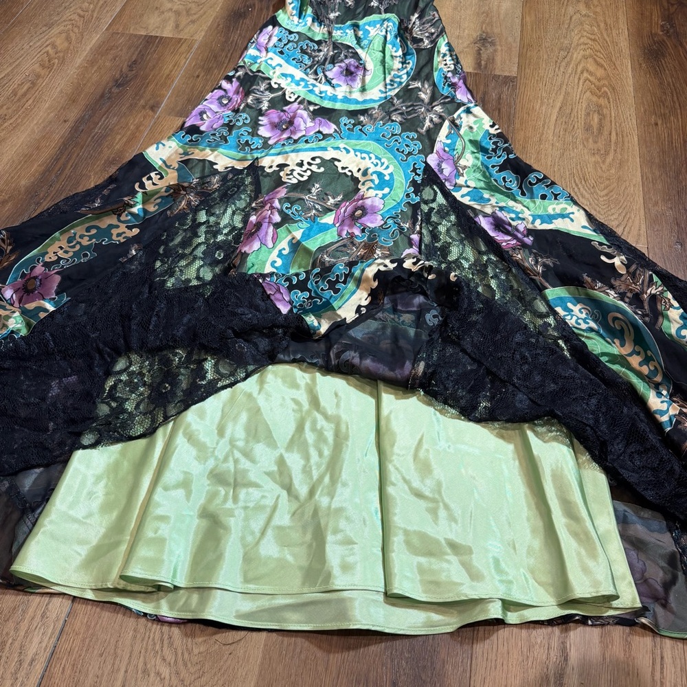 Vintage 90’s Y2K Silk Dress Vintage Floral Vintage Lace Dress Vintage Silk Dress - Picture 8 of 14